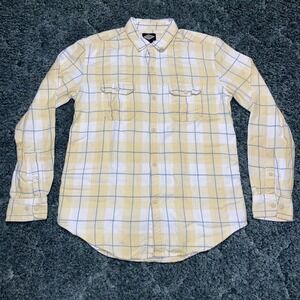 Salt Valley Shirt men's Small Button Up Long Sleeve Yellow Plaid Casual
